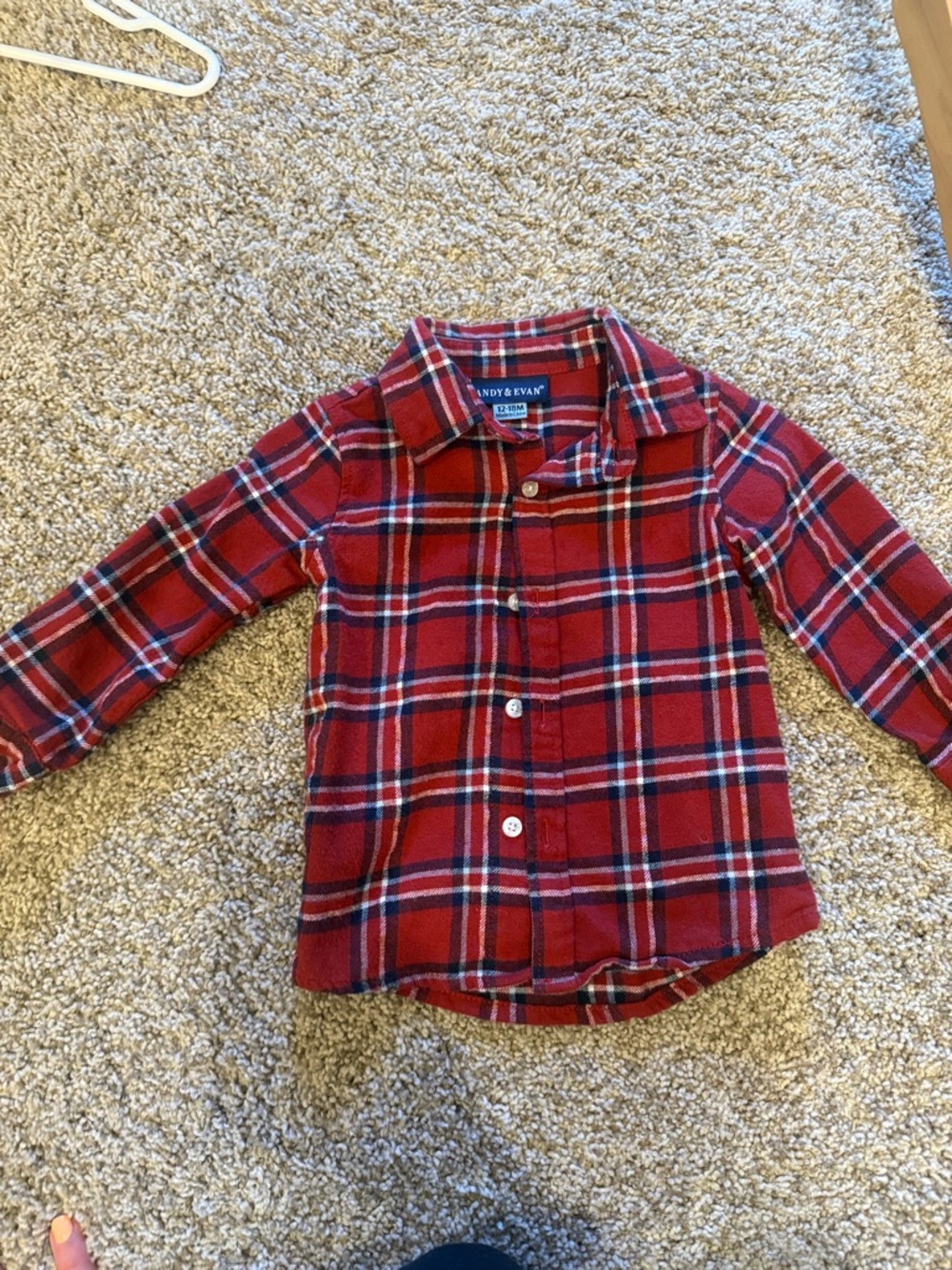 Andy & Evan Red Plaid Button-Front Shirt 12-18 months